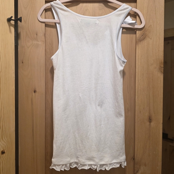 2000's Vintage American Eagle White Bow Babydoll Top coquette balletcore y2k - Picture 5 of 6